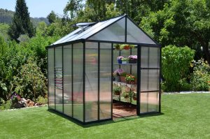 10mm polycarbonate greenhouse door open