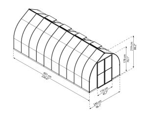 8 x 20 gothic arch style greenhouse